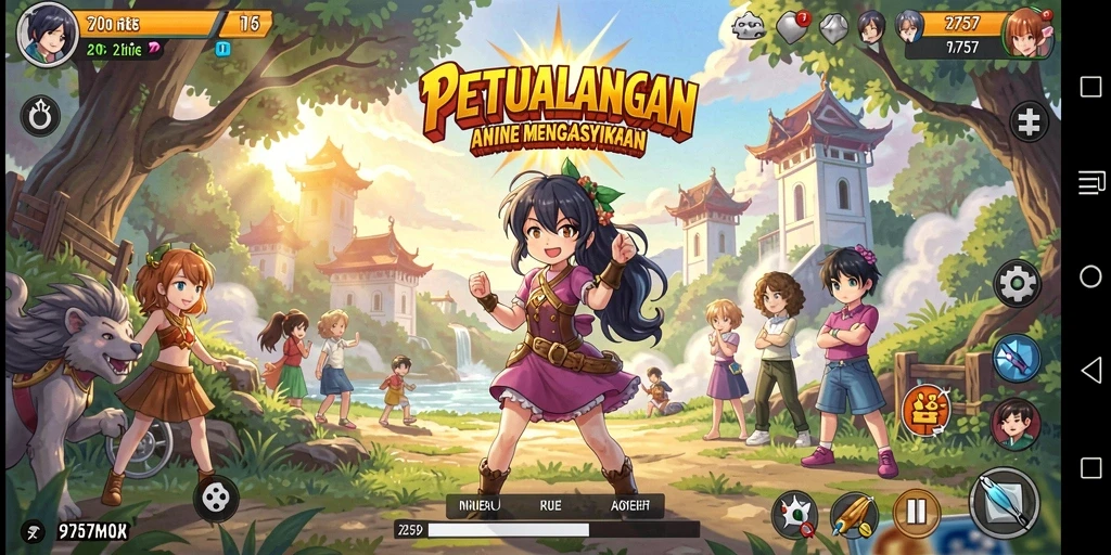 Tampilan gameplay dan karakter dari game Anime 2757 yang menarik.