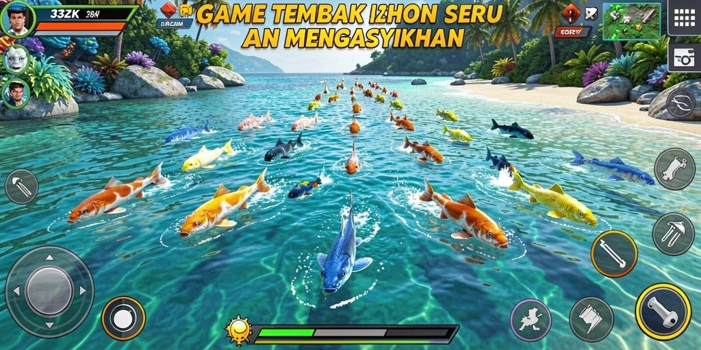 Tampilan gameplay menarik dari 33ZK saat menangkap ikan.