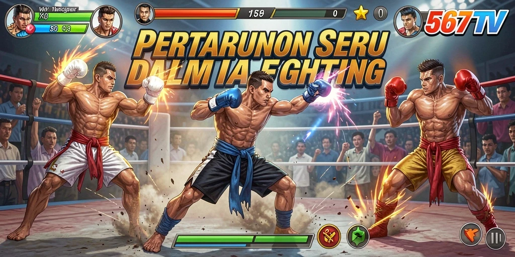 Tampilan screenshot 567TV menampilkan aksi pertarungan yang mendebarkan.
