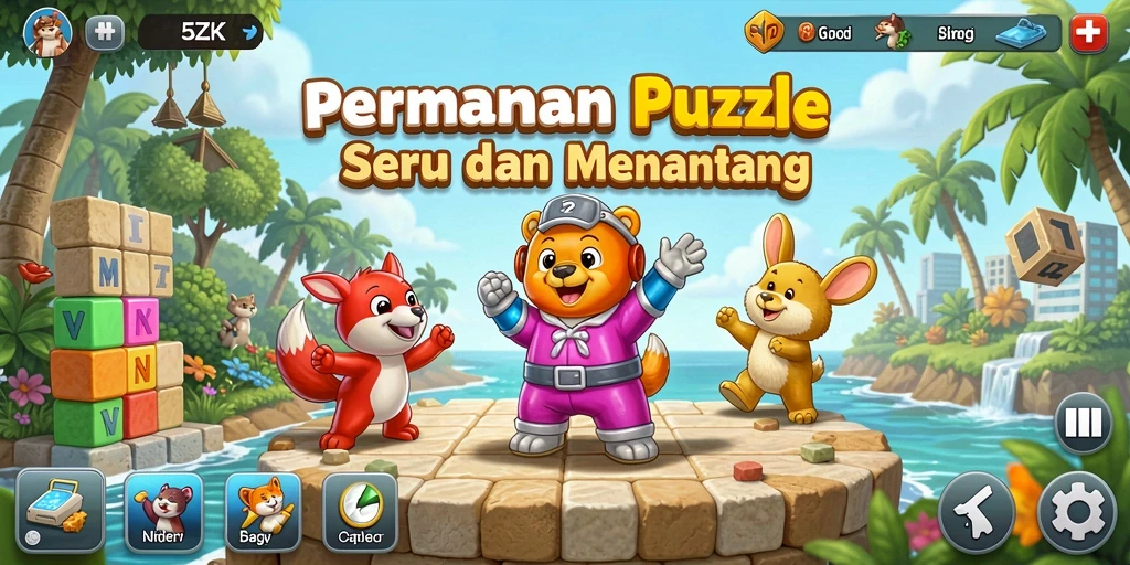Screenshot gameplay 5ZK yang menampilkan tantangan Puzzle menakjubkan.