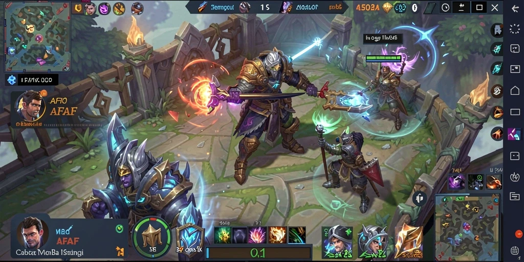Tampilan gameplay AFAF yang mendebarkan dan penuh aksi MOBA.