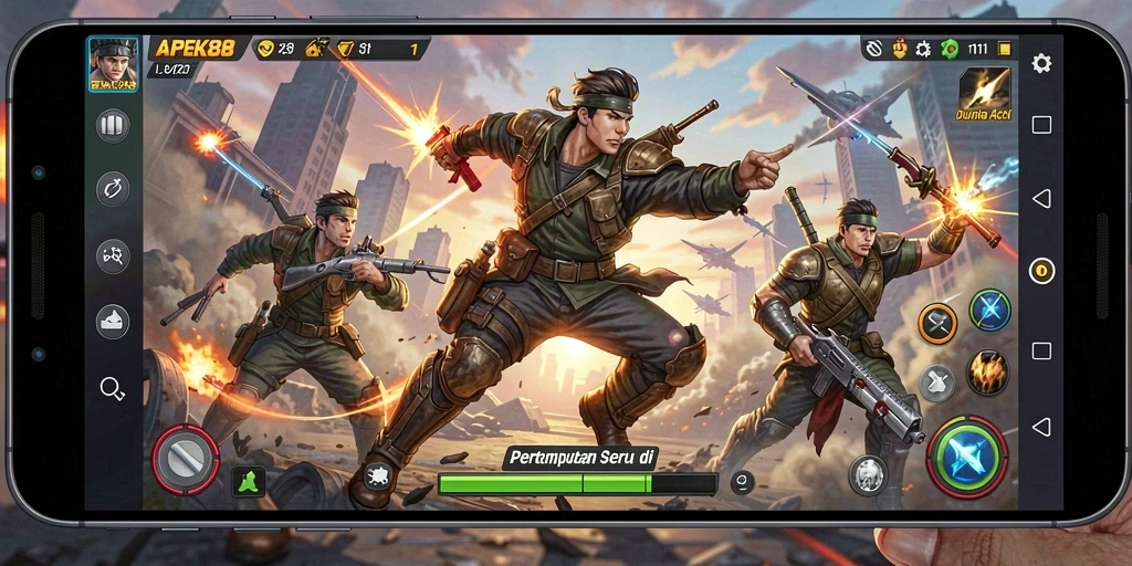 Tampilan gameplay seru di APEK88 dengan aksi mendebarkan.
