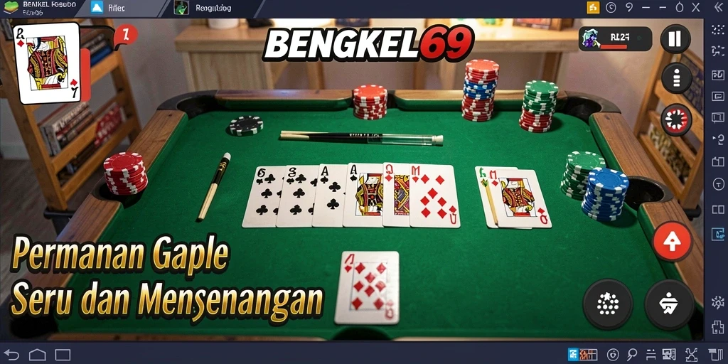 Tampilan gameplay seru dari BENGKEL69 saat bermain Gaple.