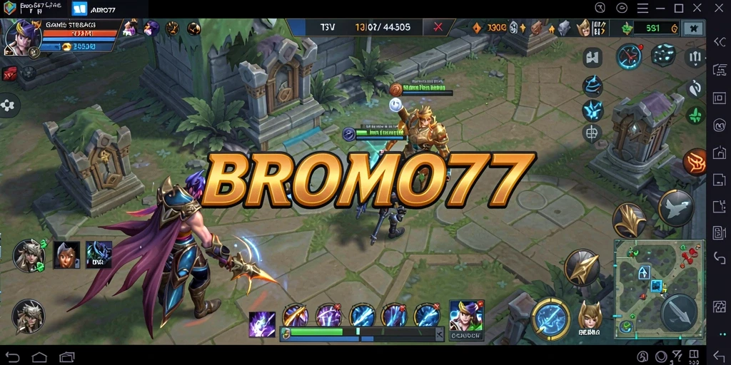 Screenshot BROMO77 menampilkan aksi strategis dalam permainan SLG.