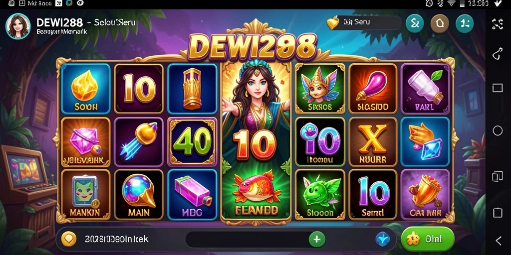 Tampilan menarik dari gameplay DEWI288 slot dengan fitur bonus.