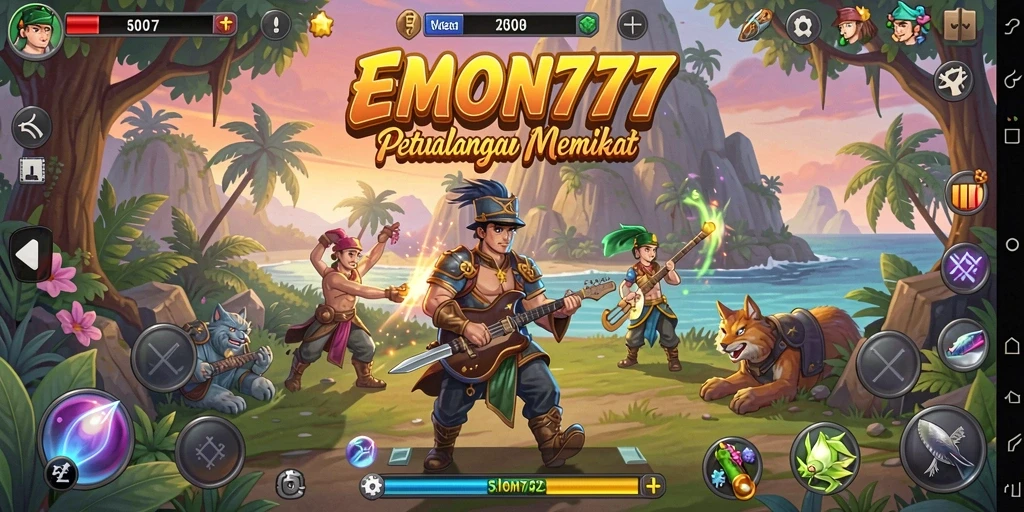 Tampilan gameplay seru dalam permainan petualangan EMON777.