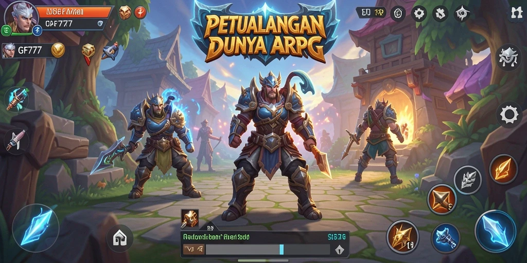 Screenshot gameplay GF777 menampilkan aksi pertarungan mendebarkan di dunia ARPG yang luas.