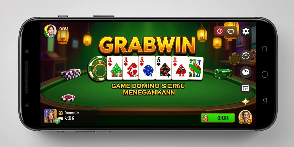 Screenshot permainan GRABWIN dengan tampilan gameplay Domino yang seru.