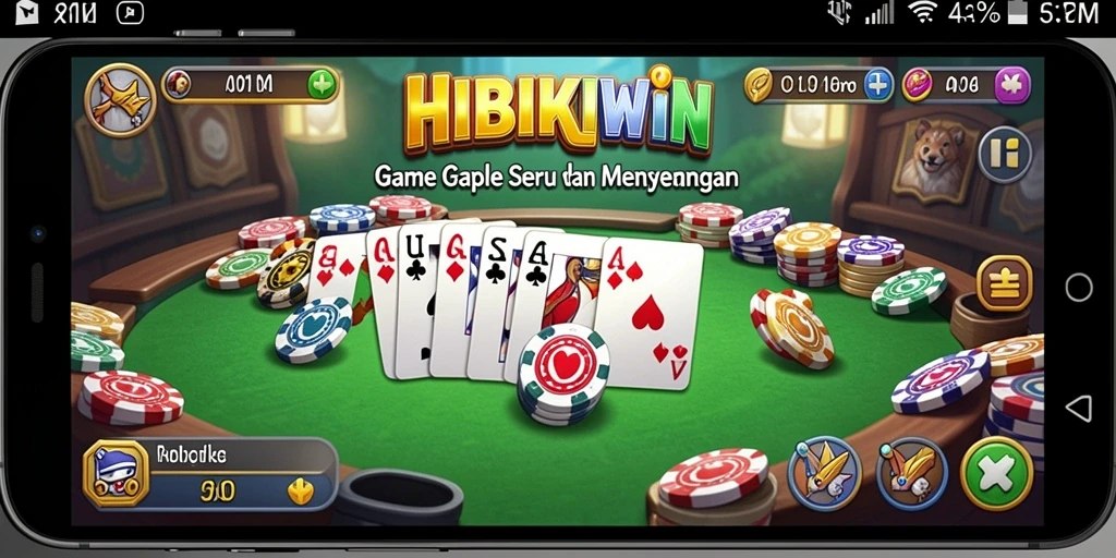 Screenshot gameplay HIBIKIWIN yang menampilkan momen seru bermain Gaple.