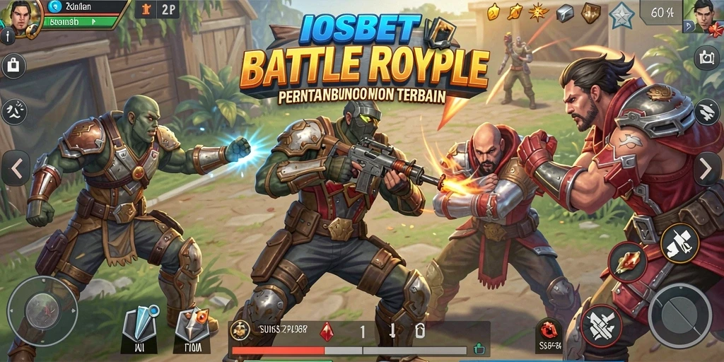 Screenshot utama IOSBET menampilkan aksi Battle Royale yang mendebarkan.
