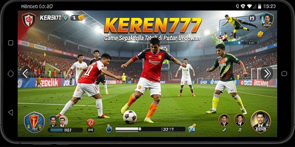 Tangkapan layar utama KEREN777 menampilkan keramaian dalam pertandingan sepak bola.