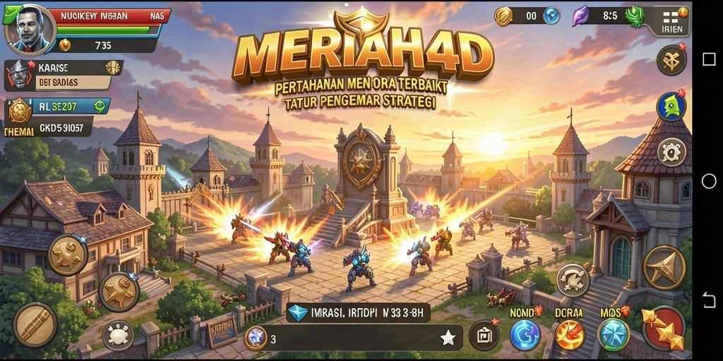 Tampilan gameplay seru dalam MERIAH4D Tower Defense.
