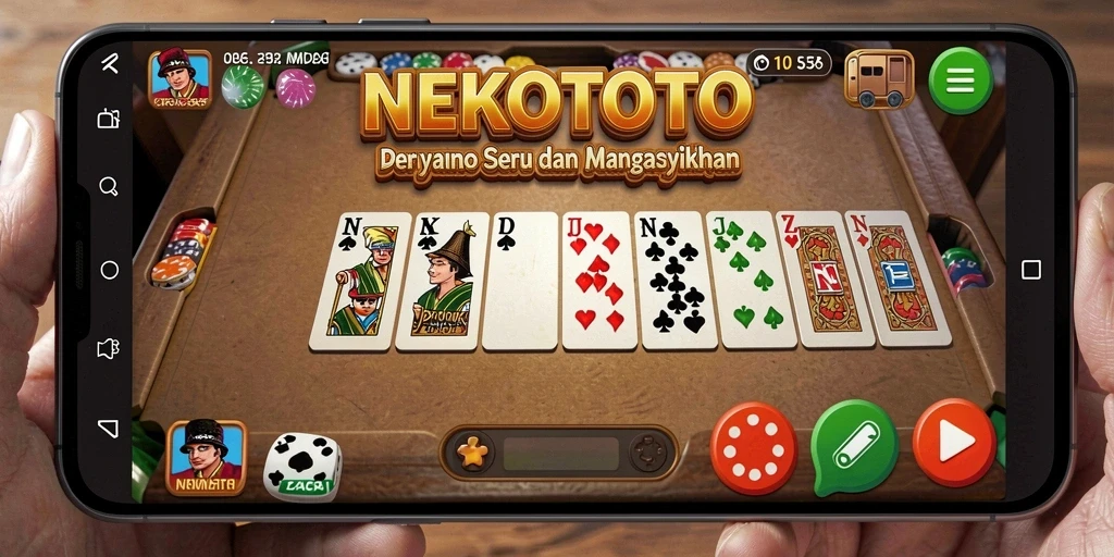 Tampilan gameplay menarik dari NEKOTOTO yang menggambarkan keseruan bermain Domino.