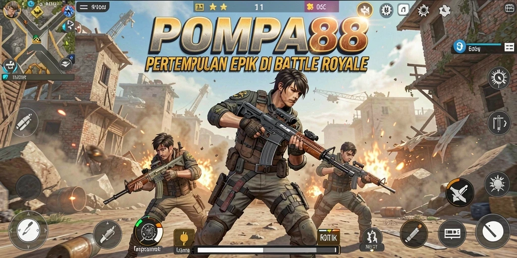 Tampilan gameplay yang intens dan mendebarkan dari POMPA88.