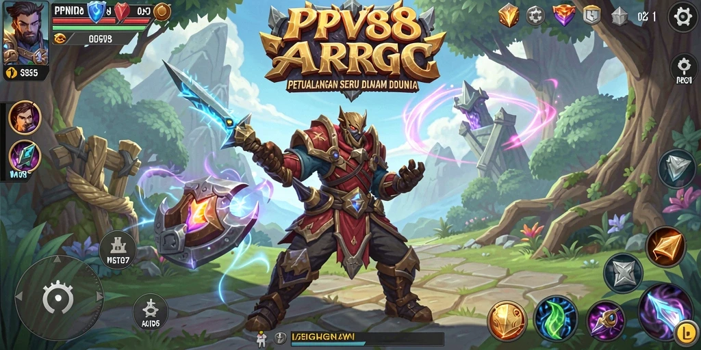 Tangkapan layar utama PPV88 menampilkan aksi pertempuran yang mendebarkan dalam dunia ARPG.