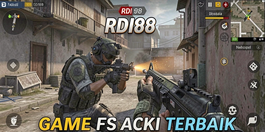 Tampilan gameplay intens dalam aksi FPS.