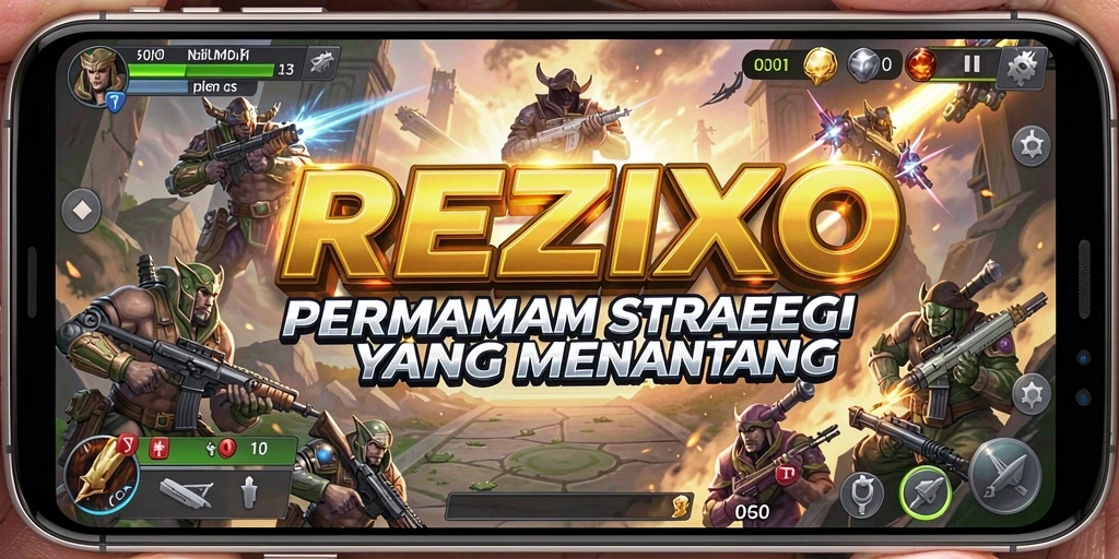 Screenshot gameplay REZIXO menunjukkan aksi strategi yang mendebarkan.