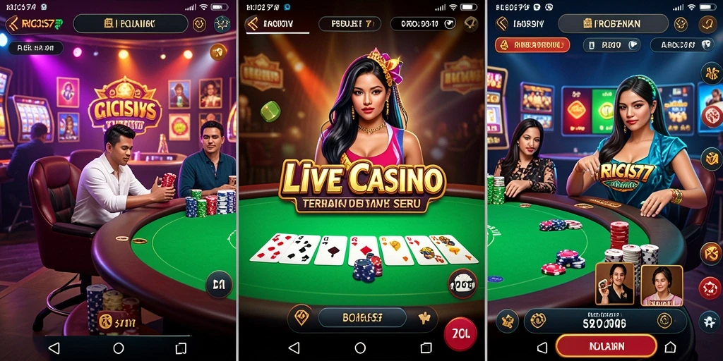 Tampilan gameplay Live Casino yang menegangkan dan menyenangkan di RICIS77.