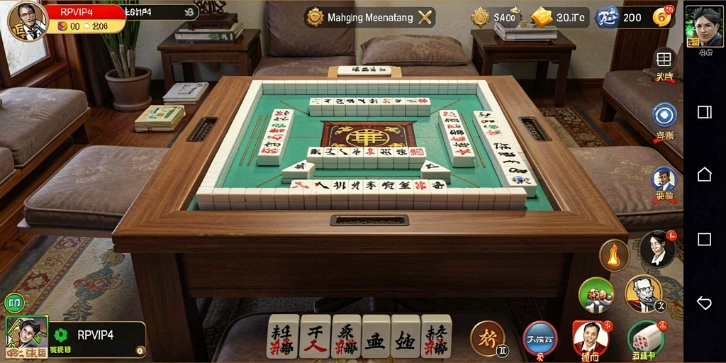 Screenshot gameplay RPVIP4 menunjukkan aksi seru Mahjong.