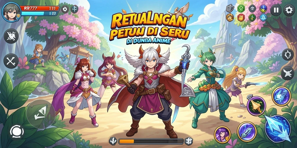 Screenshot dari gameplay RR777 dengan karakter Anime yang menarik.