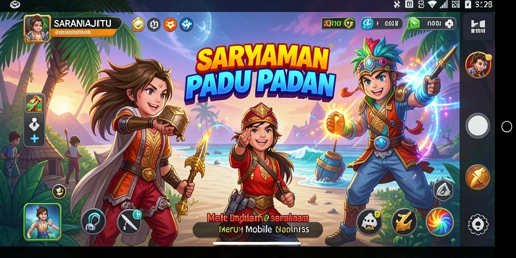 Tampilan gameplay menarik dari SARANAJITU di level-match 3.