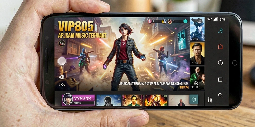 Screenshot dari gameplay VIP805 menampilkan koleksi musik yang kaya.